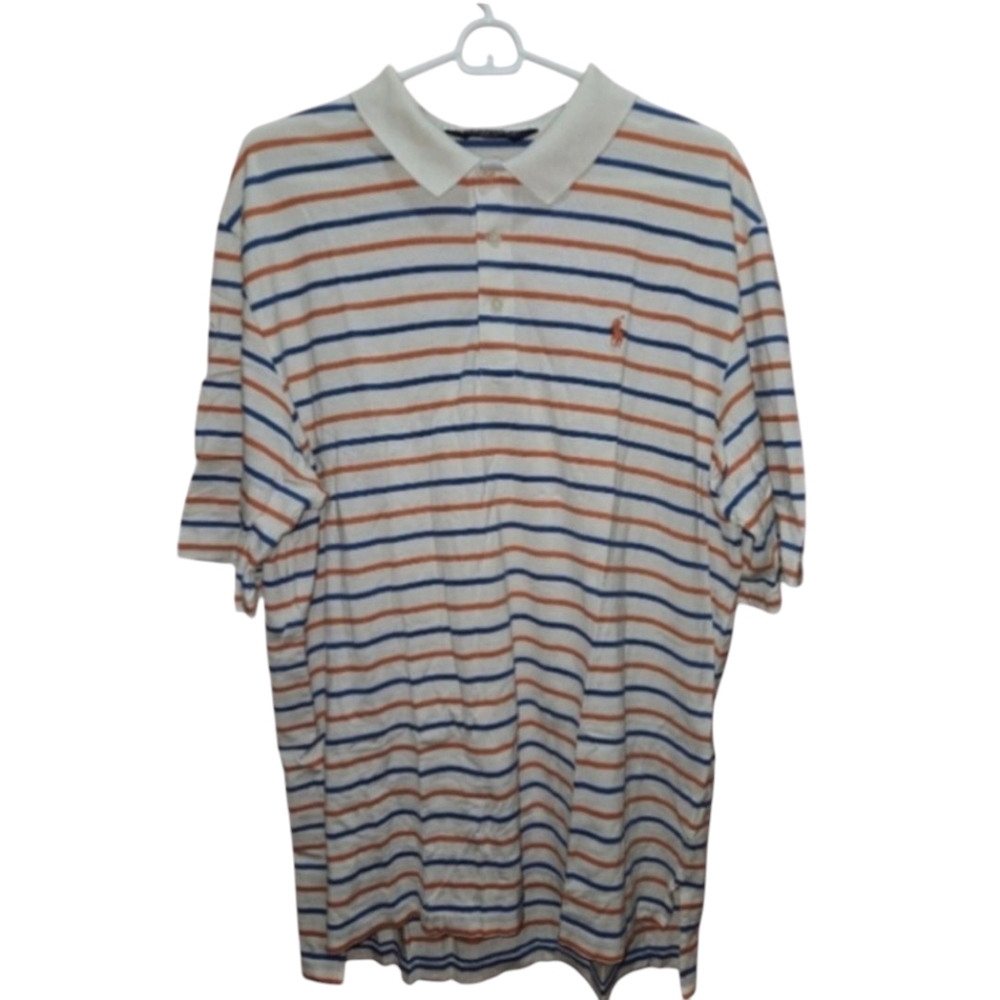 Polo Ralph Lauren Short Sleeve Shirt Men's Size XL Cotton Silk Multi Golf